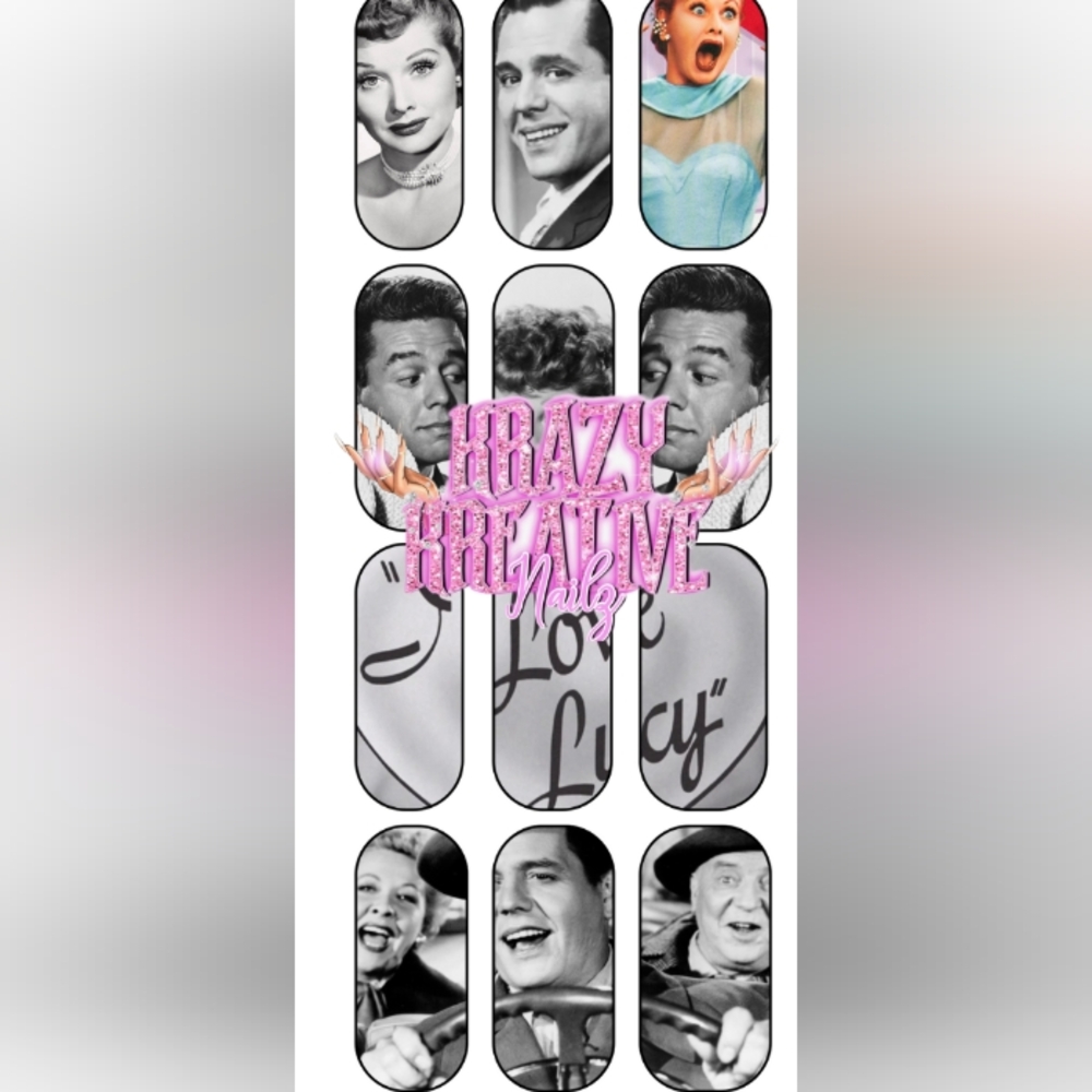 I Love Lucy Waterslide Nail Decals